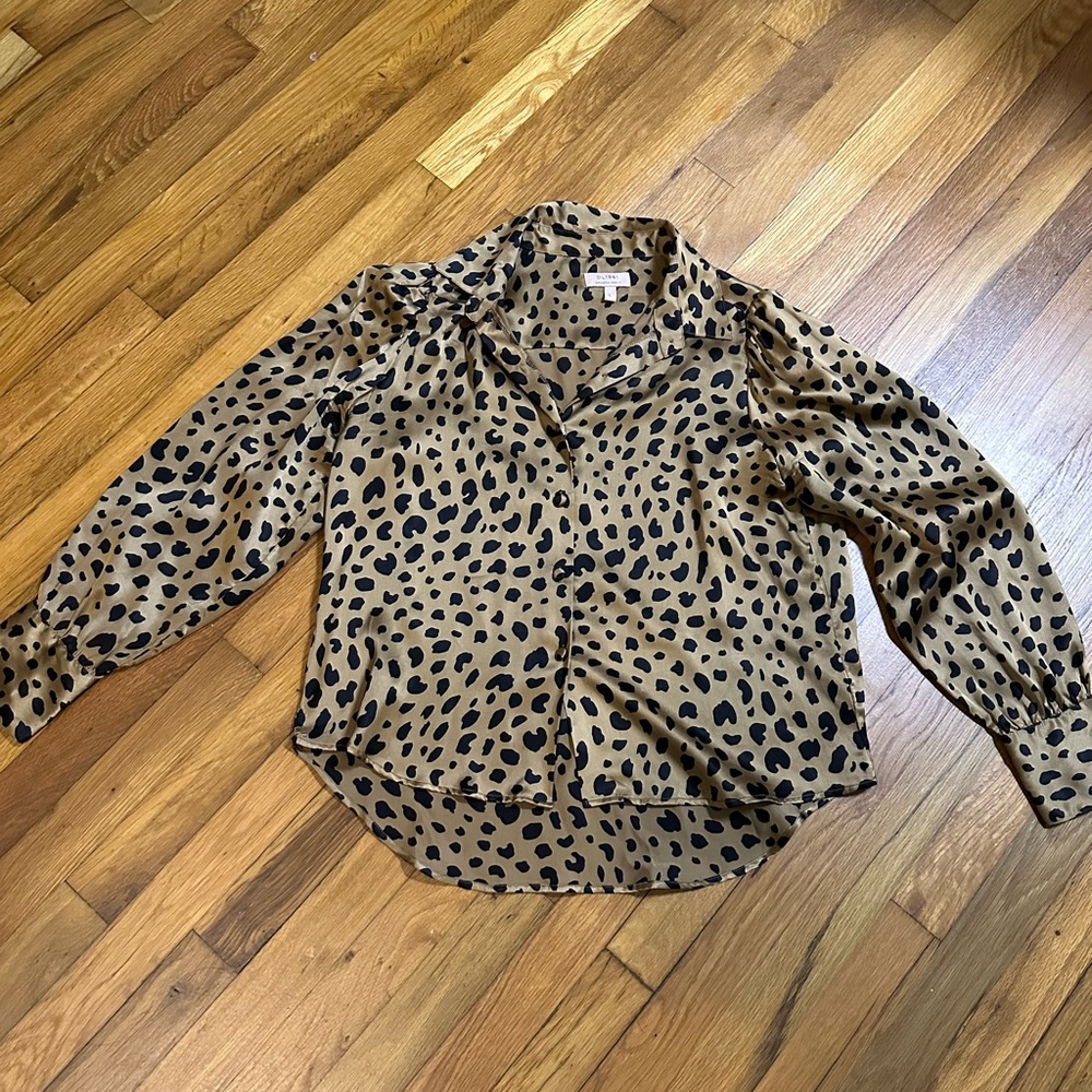 DL1961 x Marianna Hewitt collab silk leopard print shirt